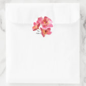 Roze Bloemen Bruiloft Sticker Sjabloon (Tas)