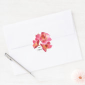 Roze Bloemen Bruiloft Sticker Sjabloon (Envelop)