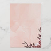 Roze Bloemen Bruiloft Uitnodiging (Achterkant)