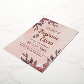 Roze Bloemen Bruiloft Uitnodiging (Gedraaid)