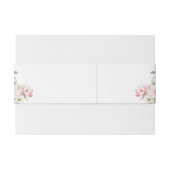 Roze Bloemen Bruiloft Uitnodiging Belly Band Uitnodigingen Wikkel (Achterkant Voorbeeld)