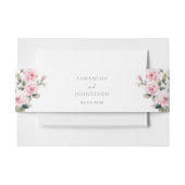 Roze Bloemen Bruiloft Uitnodiging Belly Band Uitnodigingen Wikkel (Voorkant Voorbeeld)