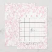 Roze bloemen Bruiloftsfeest Bingo Kaarten (Voorkant / Achterkant)