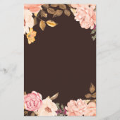 Roze bloemen bruiloftsmenu flyer (Achterkant)