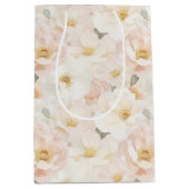 Roze Bloemen Bruiloftsontbijt Medium Cadeauzakje (Voorkant)