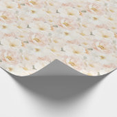 Roze Bloemen Bruiloftsreceptie Cadeaupapier (Hoek)