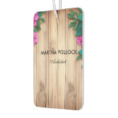 Roze bloemen bruin hout luchtverfrisser (Links)