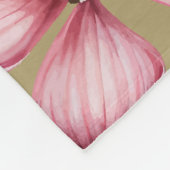 Roze bloemen bruine achtergrond fleece deken (Hoek)