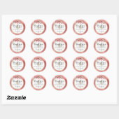 Roze Bloemen Brunch en Bubble Trouwdouche Ronde Sticker (Vel)