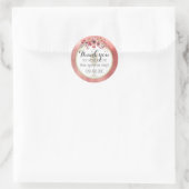 Roze Bloemen Brunch en Bubble Trouwdouche Ronde Sticker (Tas)