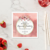 Roze Bloemen Brunch en Bubble Trouwdouche Servetten (Insitu)