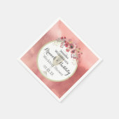 Roze Bloemen Brunch en Bubble Trouwdouche Servetten (Hoek)