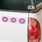 Roze bloemen bumpersticker (Op Truck)