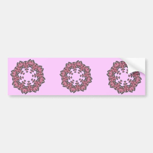 Roze bloemen bumpersticker (Voorkant)