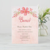 Roze Bloemen Bunco Dice Party Kaart (Staand voorkant)