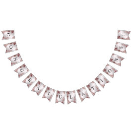 Roze  Bloemen Bunting Vlag Vlaggetjes