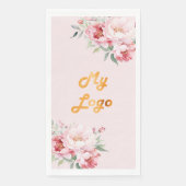 Roze bloemen business logo servet (Voorkant)