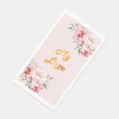 Roze bloemen business logo servet (Hoek)