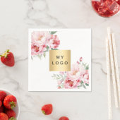 Roze bloemen business logo wit servet (Insitu)