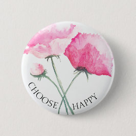 Roze bloemen Button