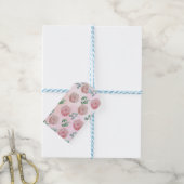 Roze bloemen cadeau labels cadeaulabel (Met Touw)