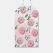 Roze bloemen cadeau labels cadeaulabel (Achterkant)