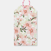 Roze bloemen cadeaulabel (Achterkant)