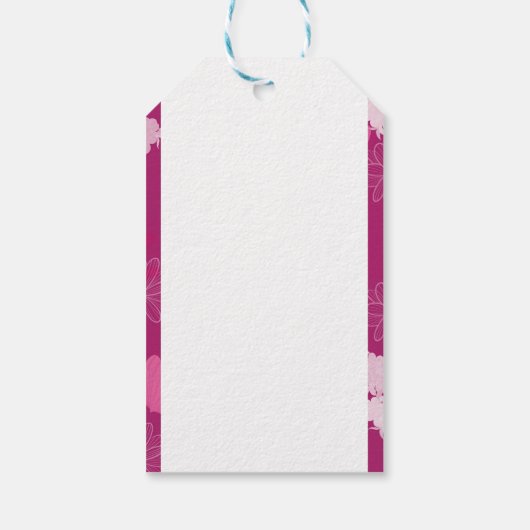 roze bloemen cadeaulabel (Achterkant)