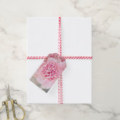 Roze bloemen cadeaulabel (Met Touw)