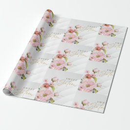 roze bloemen cadeaupapier