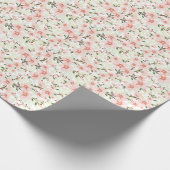 Roze bloemen cadeaupapier (Hoek)