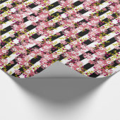 Roze bloemen cadeaupapier (Hoek)