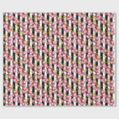 Roze bloemen cadeaupapier (Vlak)