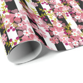 Roze bloemen cadeaupapier (Rol Hoek)
