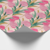 Roze bloemen cadeaupapier (Hoek)