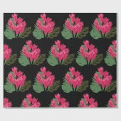 Roze bloemen cadeaupapier (Vlak)