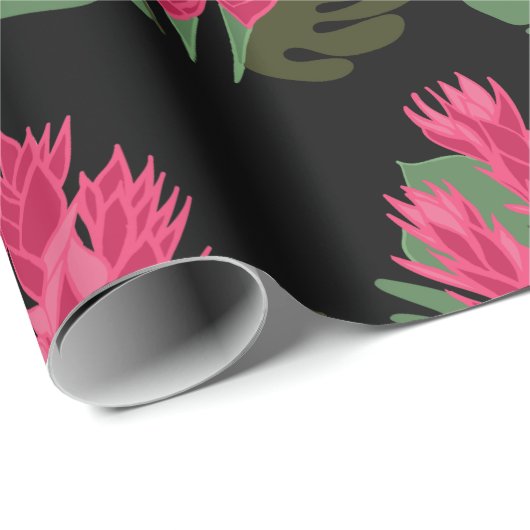 Roze bloemen cadeaupapier (Rol Hoek)