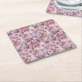 Roze Bloemen Camo Onderzetter Set (Schuin)
