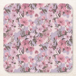 Roze Bloemen Camo Onderzetter Set