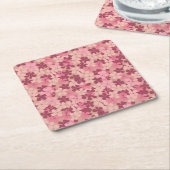Roze Bloemen Camouflage Onderzetter Set (Schuin)