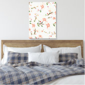 Roze bloemen canvas afdruk (Insitu (Slaapkamer))