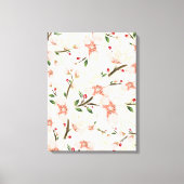 Roze bloemen canvas afdruk (Voorkant)