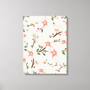 Roze bloemen canvas afdruk
