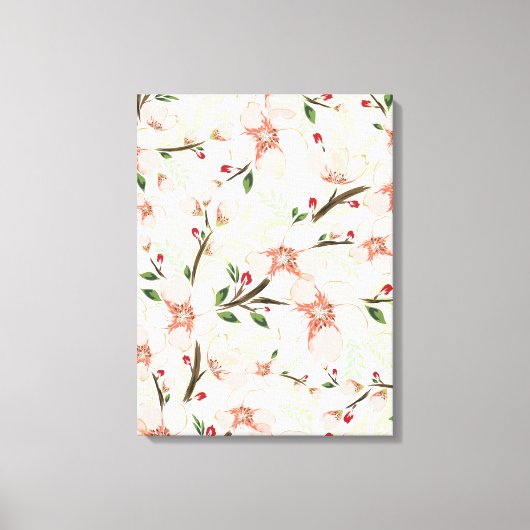 Roze bloemen canvas afdruk (Voorkant)