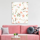 Roze bloemen canvas afdruk (Insitu (Woonkamer))