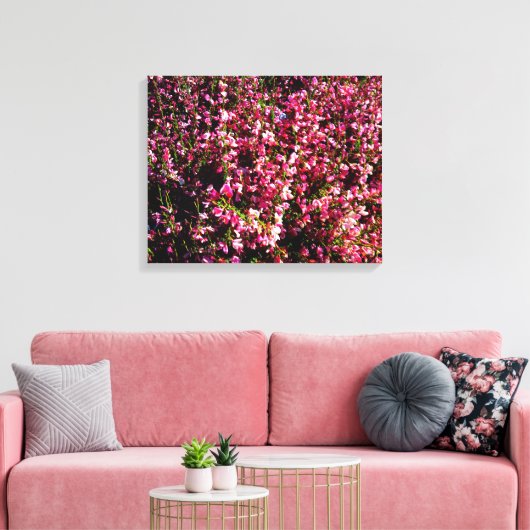  roze bloemen canvas afdruk (Insitu (Woonkamer))