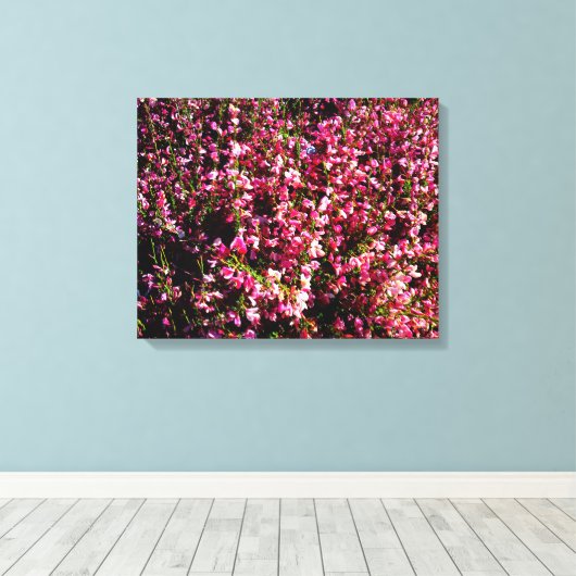  roze bloemen canvas afdruk (Insitu (Houten vloer))