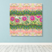 Roze bloemen canvas afdruk (Insitu (Houten vloer))
