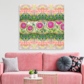 Roze bloemen canvas afdruk (Insitu (Woonkamer))