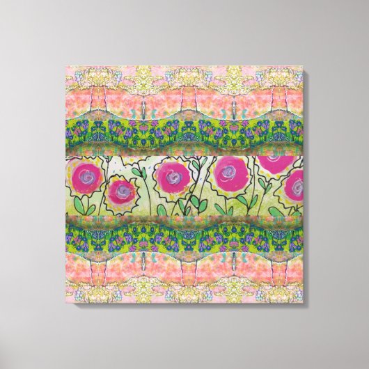 Roze Bloemen Canvas Afdruk (Voorkant)